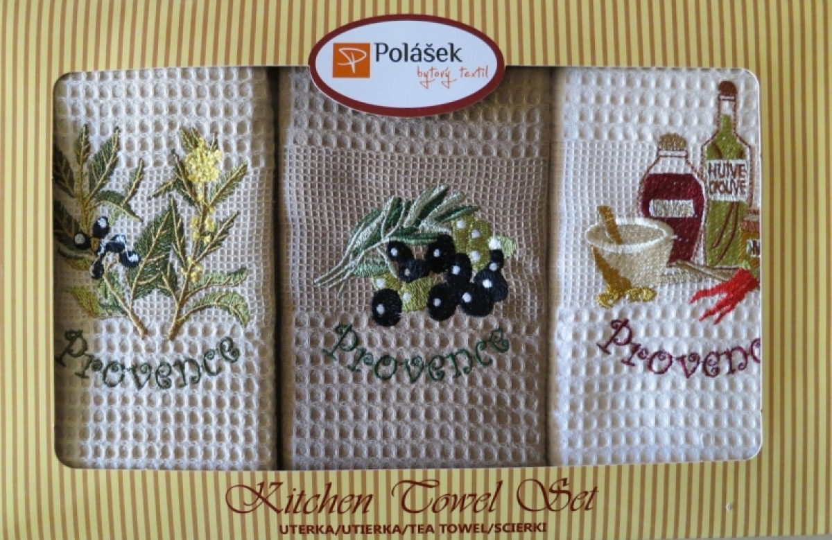 Utěrky - set 3 utěrek -provence - olivy