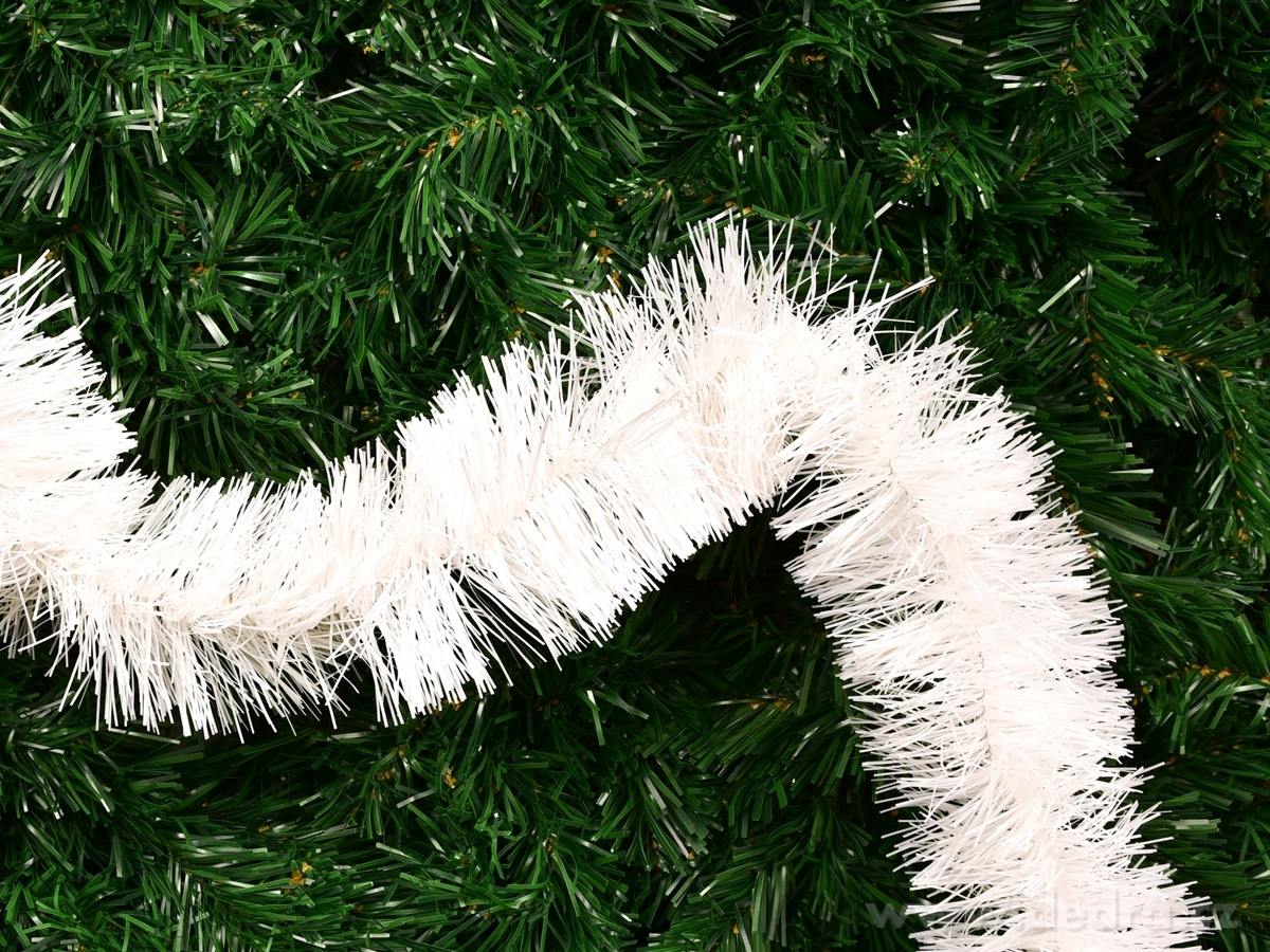 Široký řetěz, bílý, na vánoční dekorace, 200 cm