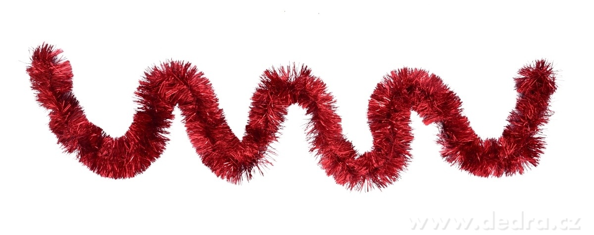 Široký řetěz, ČERVENÝ na vánoční dekorace, 200 cm