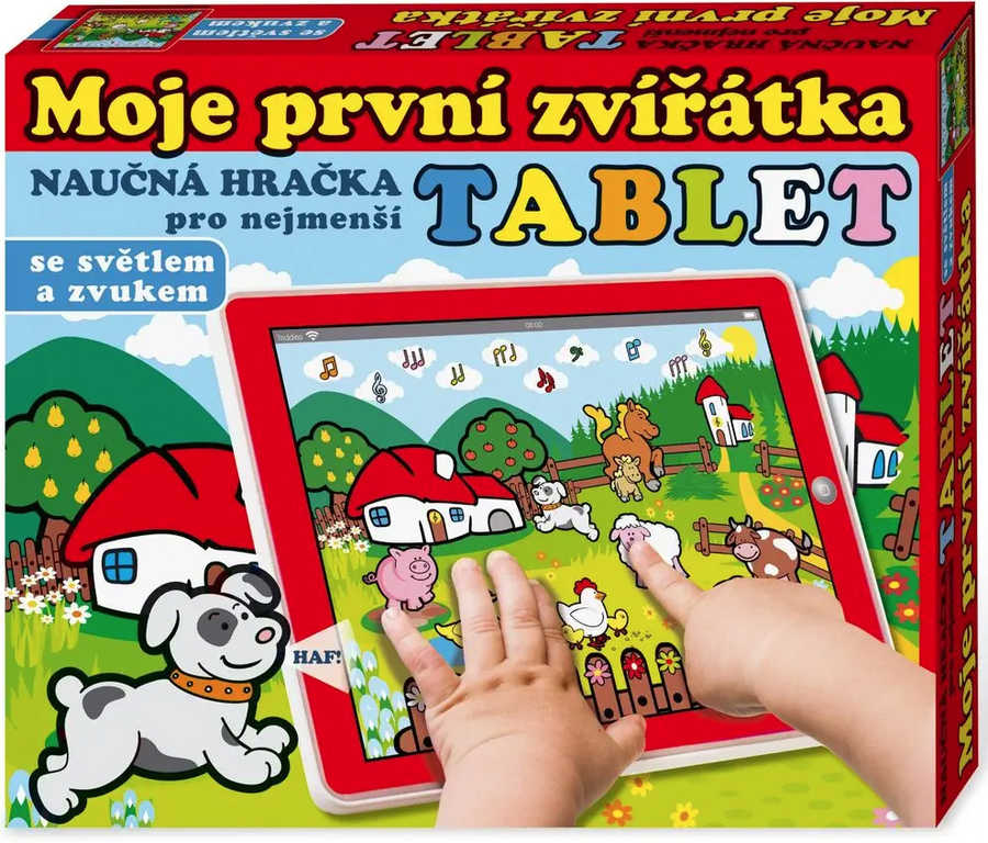 Tablet naučný interaktivní Moje první zvířátka 24x19cm na baterie 