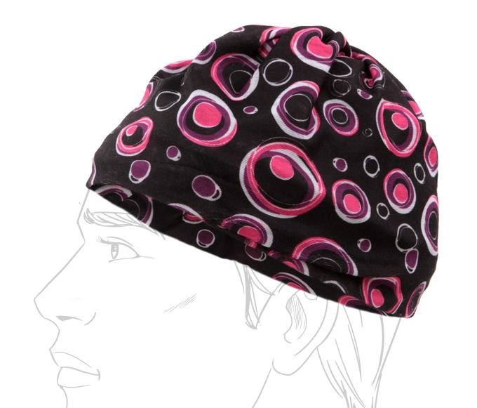 Multifunkční šátek, černý s kruhy