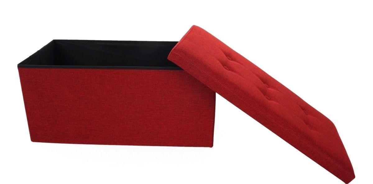 Sedací box skládací s úložným prostorem vínová melange vel. XL