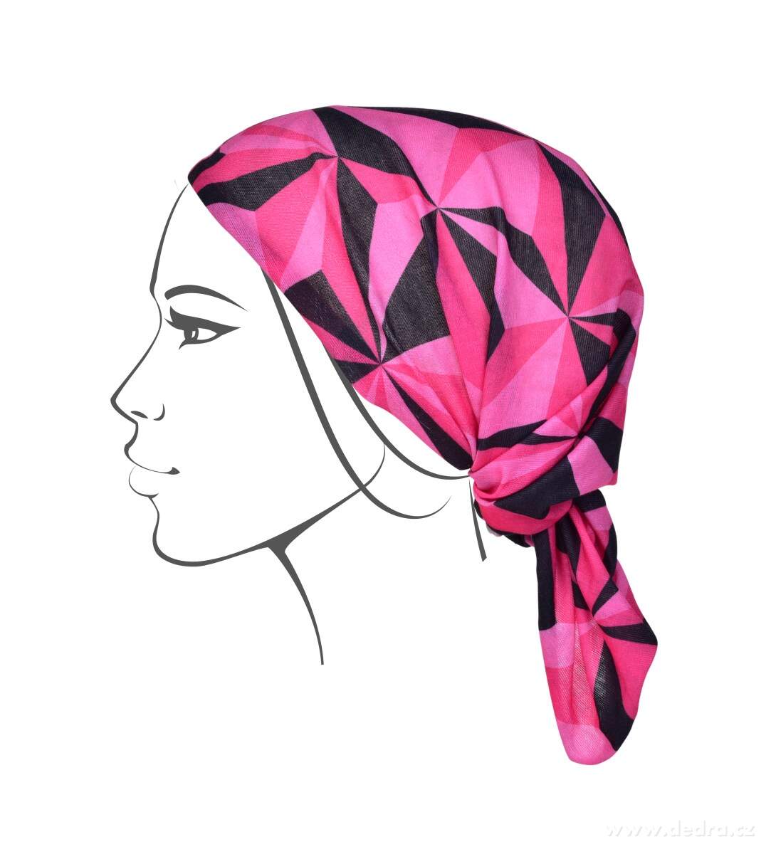 Multifunkční šátek, růžové origami