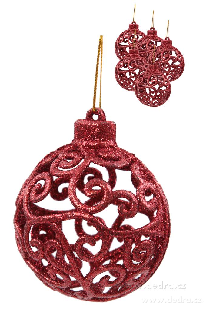 6 kusů kouliček krajkového vzhledu 