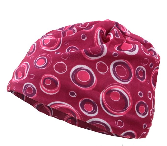 Multifunkční šátek, fuchsiový s kruhy