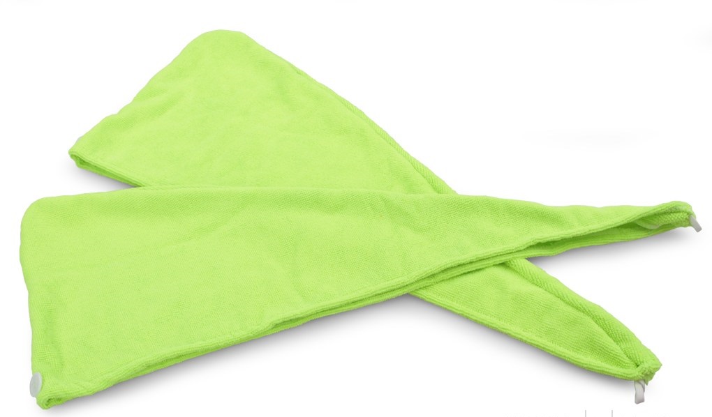 Turban na vysoušení vlasů - 2 kusy -zelený