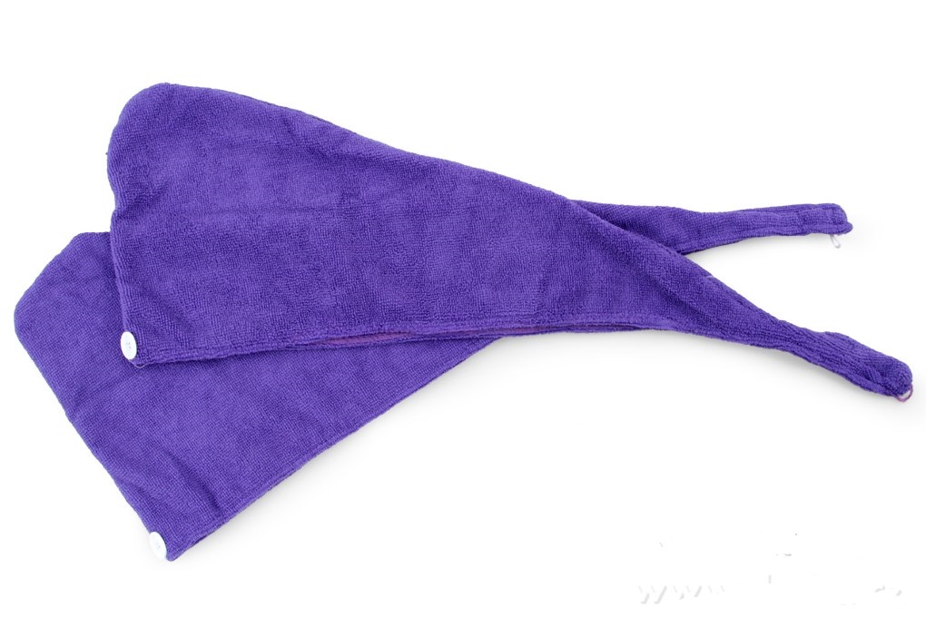 Turban na vysoušení vlasů - 2 kusy  levandulový 