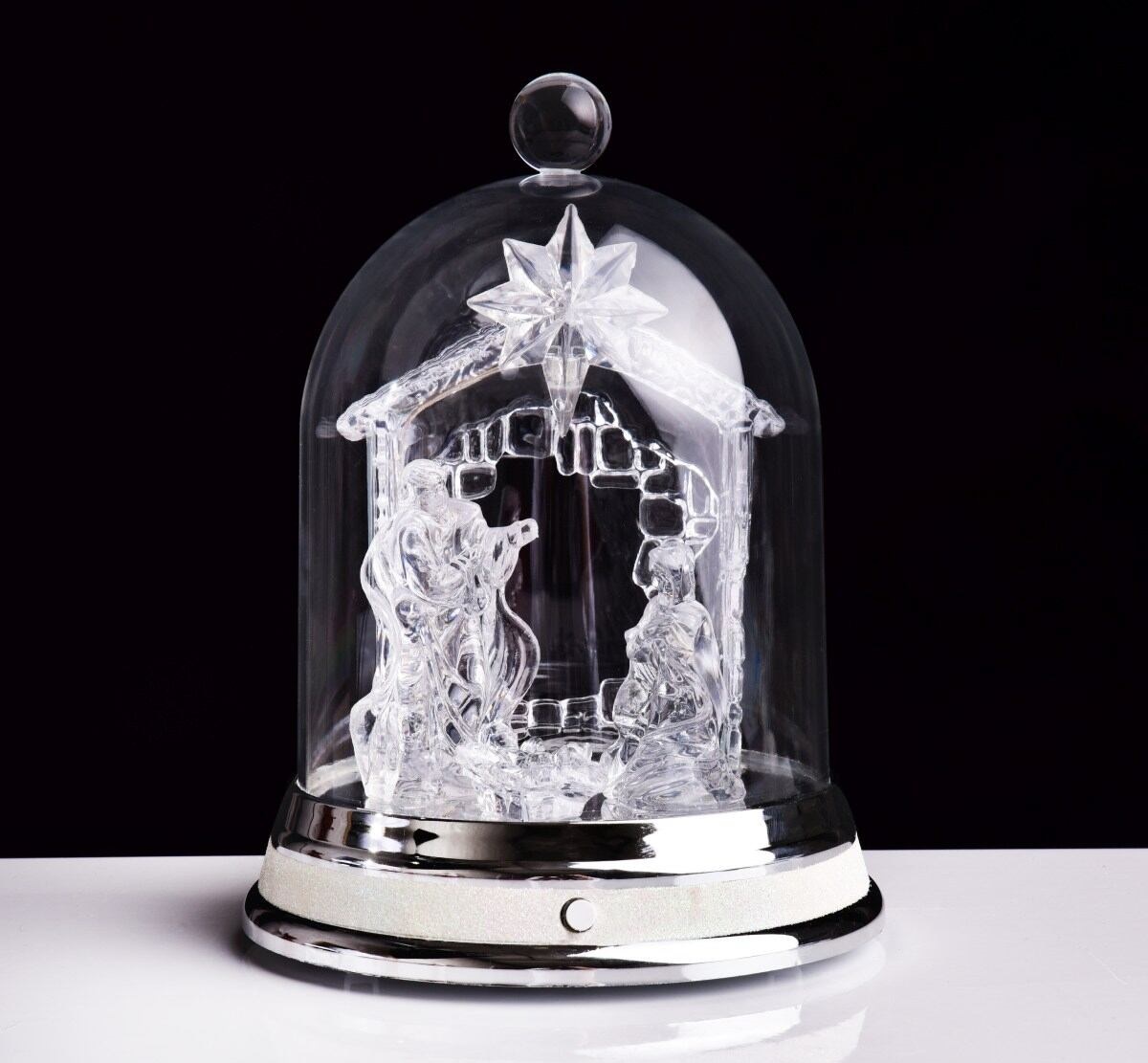 Betlém uvnitř šturcu - 21cm - hrající a svítící LED