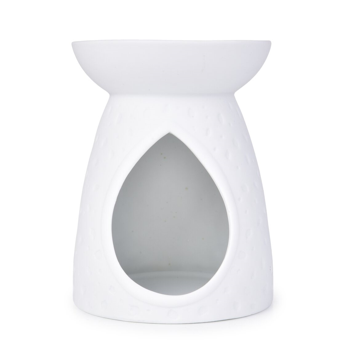 Aromalampa - keramická s embosovaným vzorem, matná bílá, STROM ŽIVOTA 