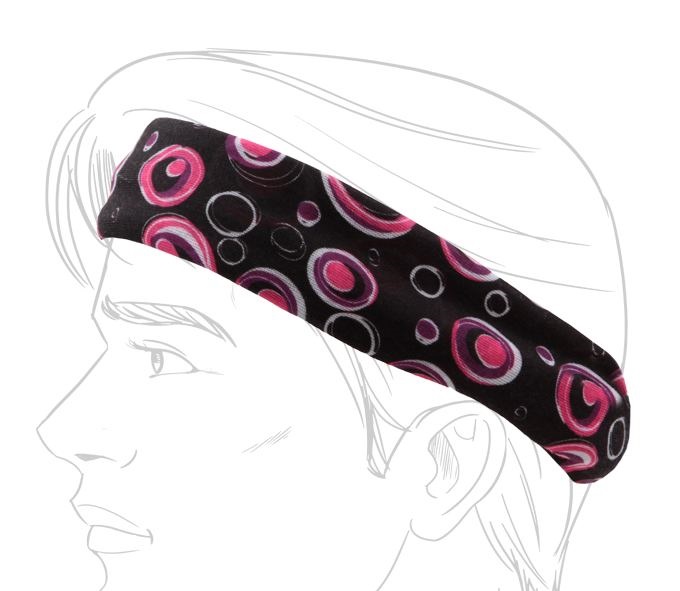 Multifunkční šátek, černý s kruhy