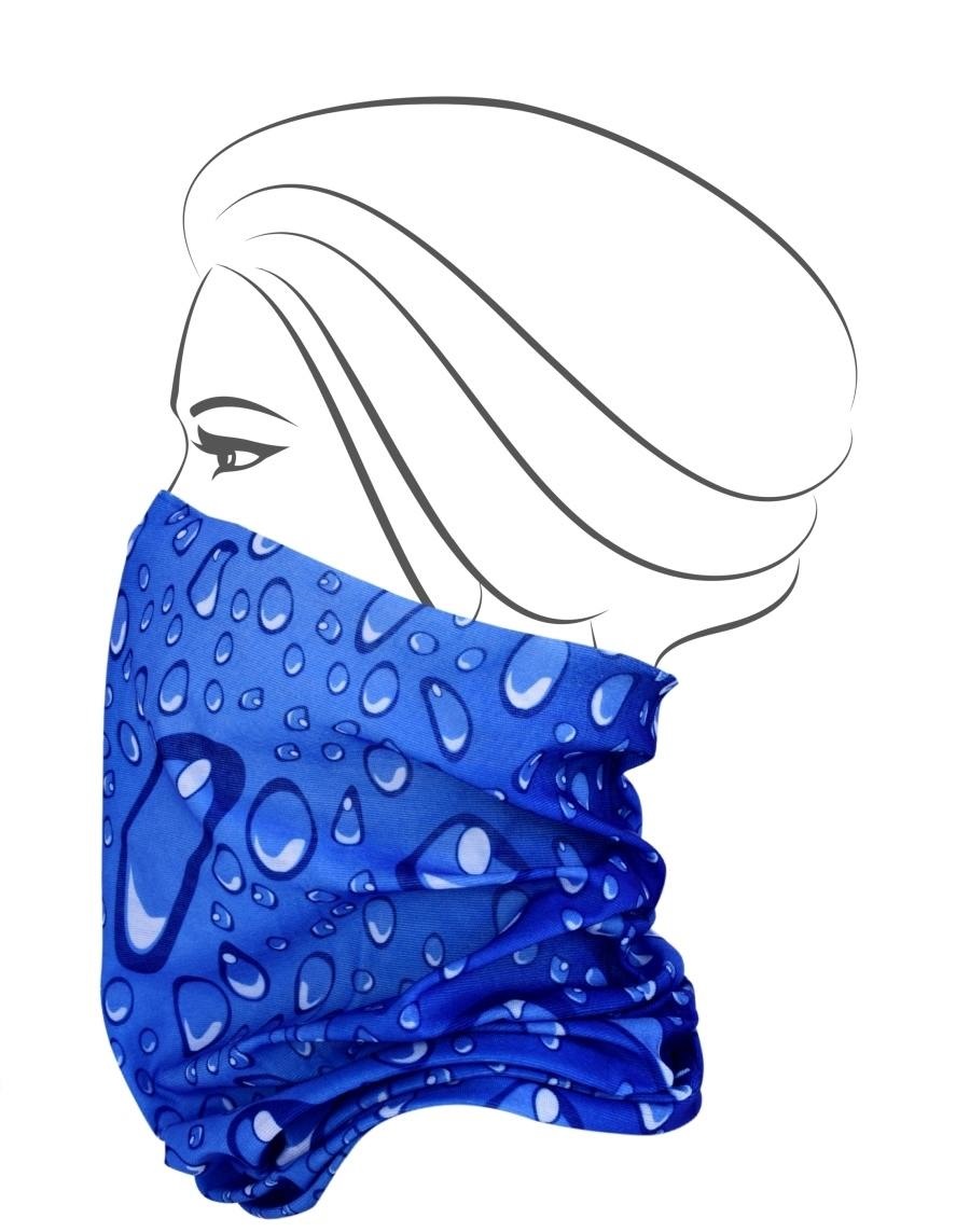 Multifunkční šátek, modrý s bublinkami