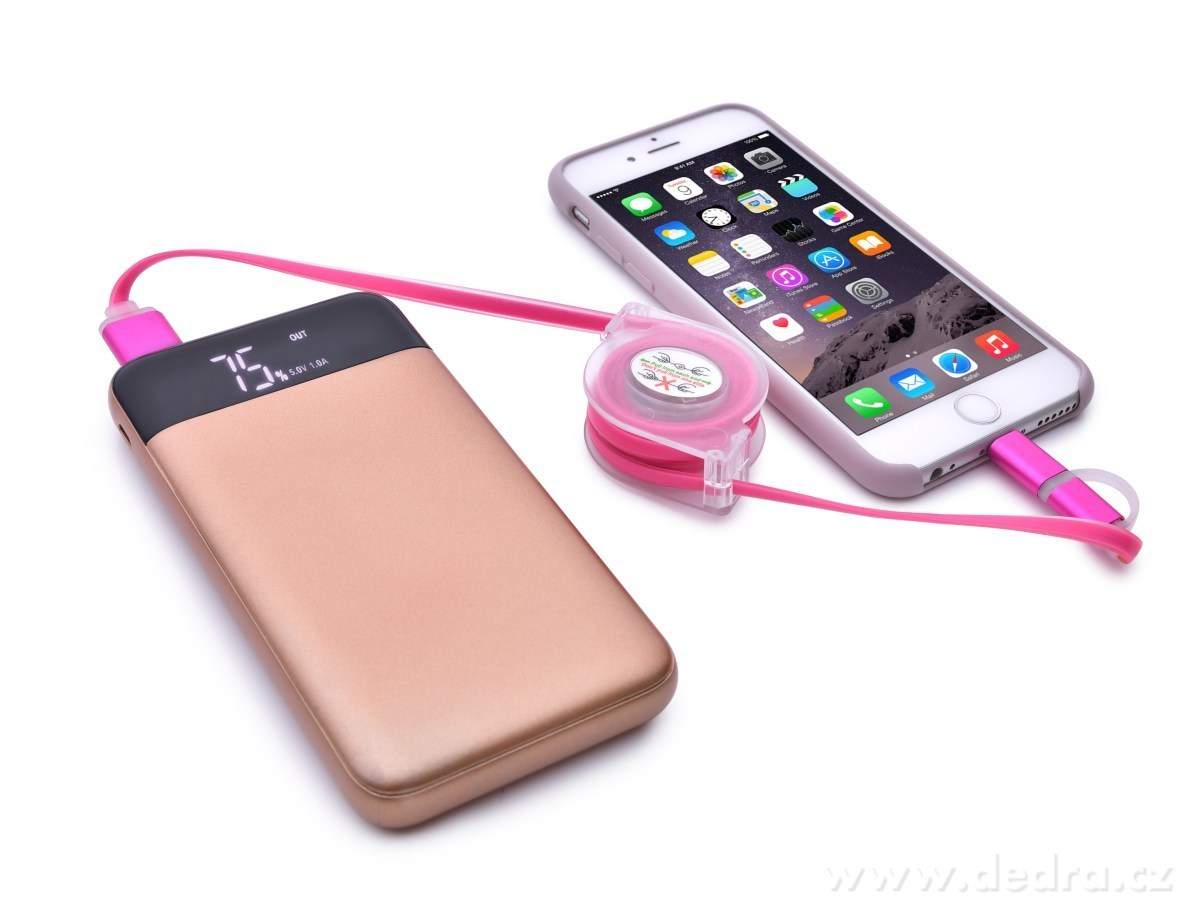 POWERBANK, kapacita 10000 mAh, metalic gold - 
