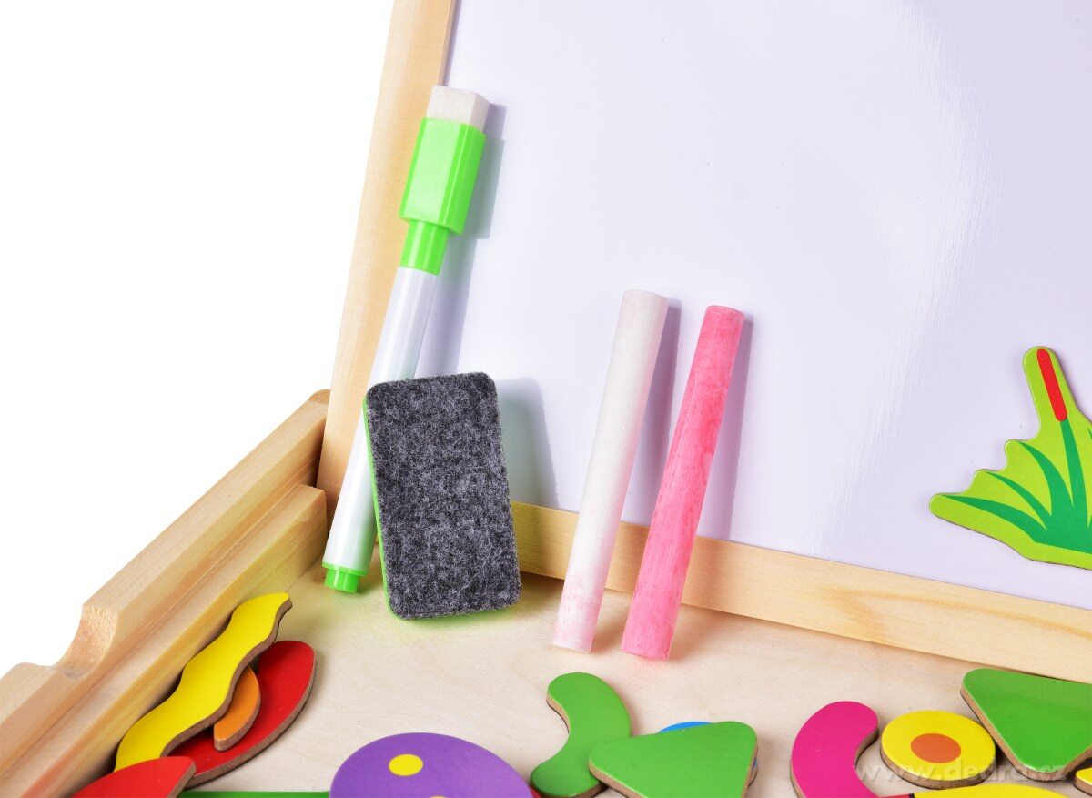 3v1 stolní oboustranná magnetická kreslící tabule | 76 dílná sada