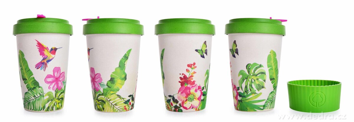 Hrnek s bambusovou vlákninou - GoEco® 500 ml zelený