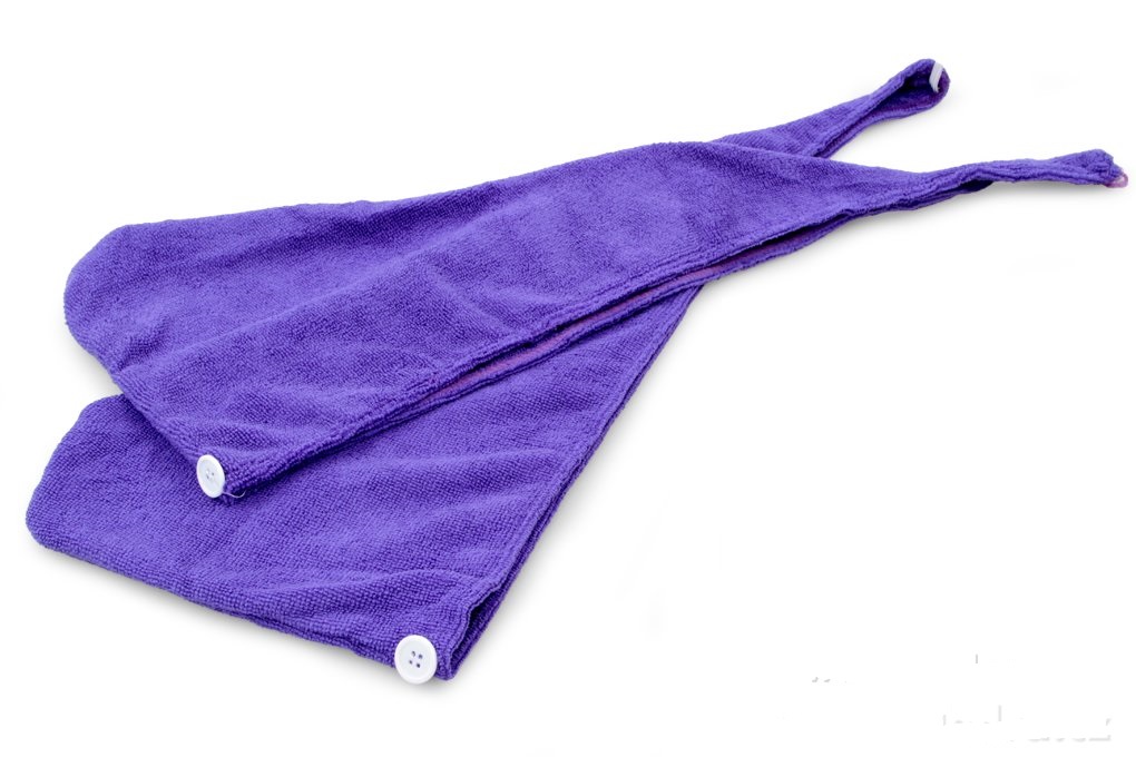 Turban na vysoušení vlasů - 2 kusy  levandulový 