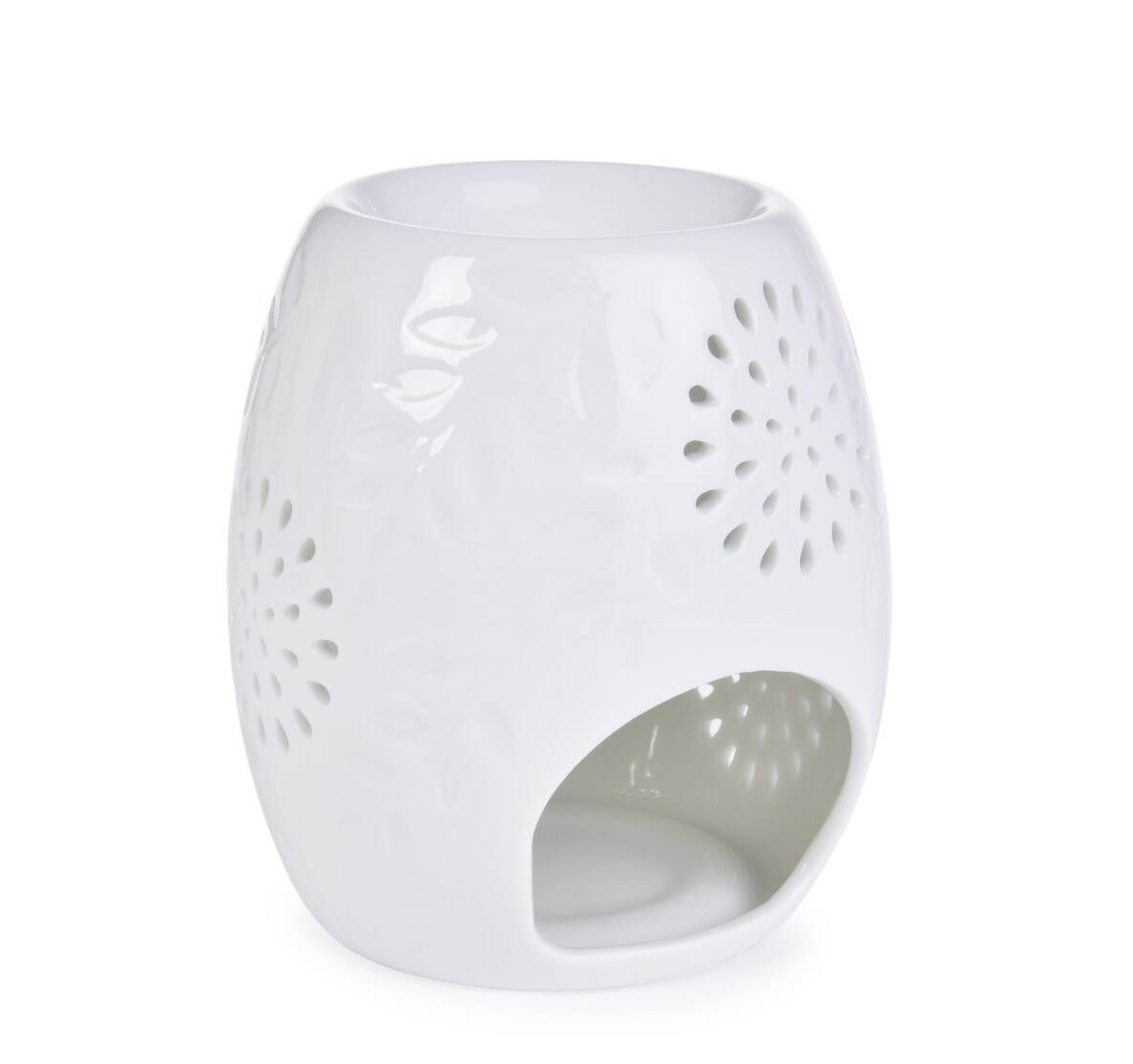 Aromalampa s krajovým dekorem- lesklá bílá  