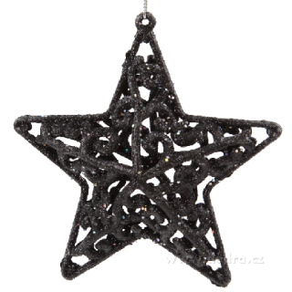 Sada 3 třpytivých hvězd krajkového vzhledu - KOUŘOVÉ 