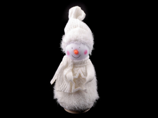 Dekorace sněhulák - krémová světlá